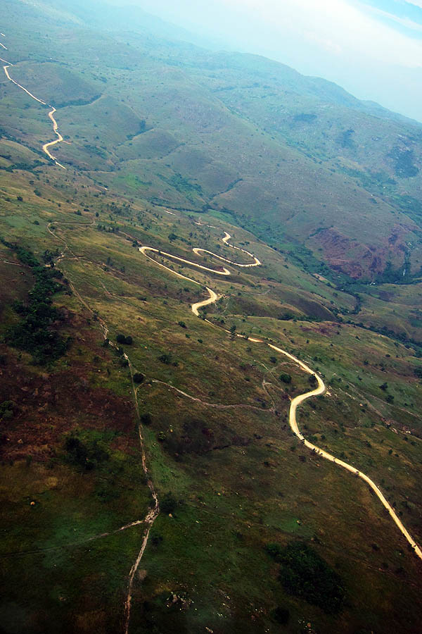 Winding road just outside Bunia, Province Orientale, Democratic Republic of Congo
